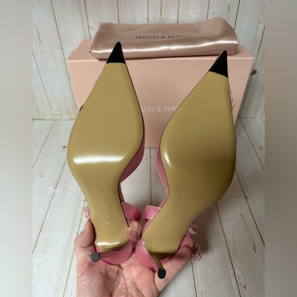 MACH & MACH Wonder Tulip Pointed Toe Slingback Pump Pink Sz 38 / 8 - Picture 14 of 16